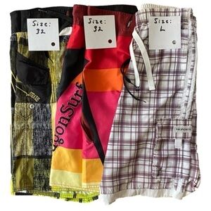 STRATUS/DRAGON SURF/PACIFIC & CO Bundle of 3 Men's Swim Trunks Sizes 32/…
